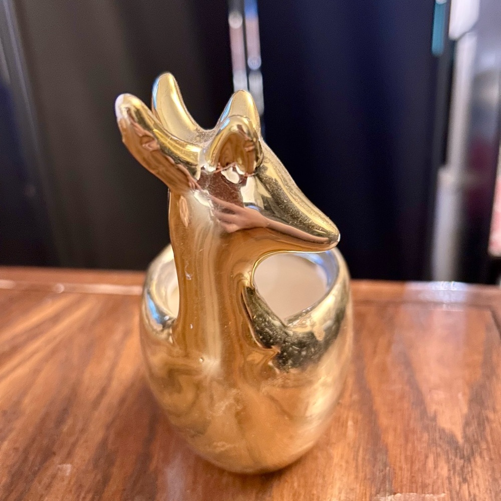 Vintage Gold Deer Figurine